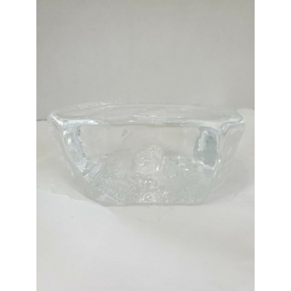 Cristal D’Arques Bear Clear Glass Crystal Paperweight France 3.75" laser vintage - Picture 8 of 12